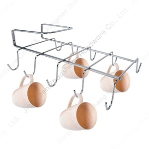 ที่แขวนแก้วชอโช 6 ตะขอ สแตนเลส ที่แขวนแก้วน้ำ ที่เก็บของในครัว - Product Image 1