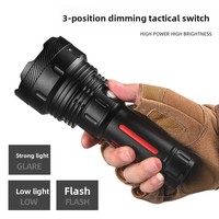 Lampe torche LED haute puissance SA-X77S en alliage d'aluminium, faisceau laser longue portée 500m+, recharge Type-C, pour usage domestique et extérieur