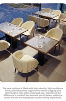 Fournitures de mobilier pour restaurants commerciaux, personnalisables, durables, table minimaliste avec plateau en marbre et ensemble de chaises en PU