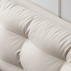 Cama Matrimonial Zayshine de Estilo Nórdico Moderno y Lujoso, Tapizada en Terciopelo Blanco, Tamaño Queen/King de 1.8 Metros, Cama Doble Suave para Apartamento - Product Image 6