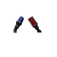 J&Z TECH 12V/24V Feu arrière stroboscopique LED bleu pour moto, balise de patrouille, montage sur poteau en aluminium, accessoire de voiture d'avertissement, Réf. OE