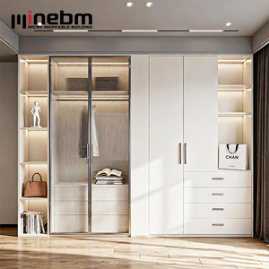 Custom Luxury Modern Design Wardrobe With Glass Door American High End Design Bedroom Closet <strong>Furniture</strong> With <strong>LED</strong> <strong>Light</strong> - Product Image 5