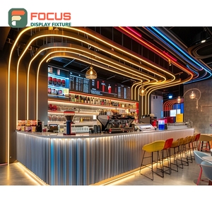 Luxury Coffee Service Counter Condiment <b>Shelf</b> Checkout Area Matte White Cafe Counter Display - Product Image 4