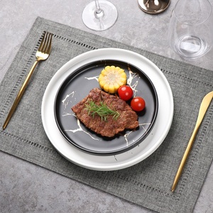 Ensemble de vaisselle en céramique en gros, assiettes et plats en porcelaine marbrée pour mariage, assiette en céramique - Product Image 1