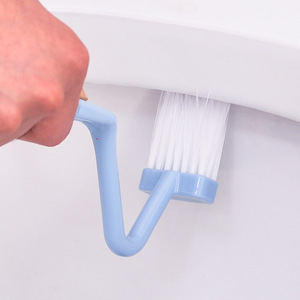 Brosse de toilette en forme de S, poils en nylon plastique, boucle de suspension pour le nettoyage des toilettes - Product Image 2
