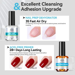 BORN PRETTY <span class=keywords><strong>Kit</strong></span> Preparador de <span class=keywords><strong>Uñas</strong></span>, Deshidratador y Primer sin Ácido <span class=keywords><strong>para</strong></span> <span class=keywords><strong>Uñas</strong></span> Acrílicas, Secado Rápido, Adhesión Superior, Marca Privada - Product Image 2