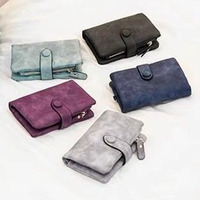 Dompet Kulit PU Gaya Korea dengan Kantong Koin, Dompet Wanita Lembut, Dompet Kartu Kredit Multi-slot, Kantong Uang