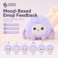 Sac bandoulière en peluche AI grand pompon 22 cm violet dégradé ChatGPT 80+ langues Clonage vocal Mémoire longue durée Compagnon chantant
