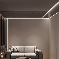 Bar Hôtel Gypse Mur Wash Strip Lampe Cloison Sèche Blanc Trimless Led Profil Plafonnier Plâtre en Aluminium Carré 75 80 2 Ans