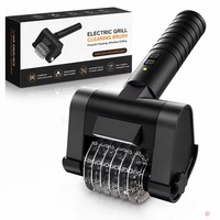 Brosse de nettoyage de barbecue électrique rotative sans fil rechargeable en acier inoxydable, angle réglable, étanche, sans perte de poils, stock usine