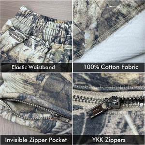 Shorts de camouflage pour hommes RAMAX, 420GSM, coton lourd, taille élastique, impression par sublimation, vêtements décontractés pour l'extérieur - Product Image 3