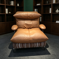 Fauteuil inclinable à dossier haut Rainuard - Accoudoirs en tissu moelleux et coussin épais pour salon, chambre et balcon