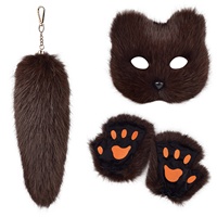 Queue de renard en fourrure écologique de 30 cm pour Halloween, accessoires de décoration, breloque de sac pour femme, porte-clés de voiture