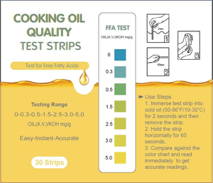 Bandelettes de <span class=keywords><strong>test</strong></span> d'acides gras libres (0 à 5% FFA), 30 pièces, <span class=keywords><strong>test</strong></span> de qualité d'huile de friture, bandelettes de <span class=keywords><strong>test</strong></span> de qualité d'huile de cuisson - Product Image 2