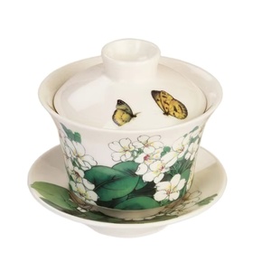 Tasse à thé en porcelaine chinoise traditionnelle Shin Tai Yuan, motif Fleur de Tung et Papillon, réutilisable, sans danger pour les aliments, coffret cadeau inclus - Product Image 1