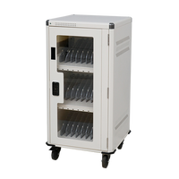 Chariot de recharge pour ordinateurs portables 15,6 pouces à 30 emplacements avec port USB-A, serrure électronique et protection contre les surcharges, idéal pour l'éducation scolaire