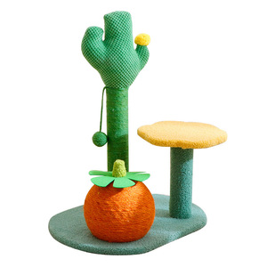 Árbol rascador para gatos de 2 niveles con diseño de cactus y sisal para gatos de interior - Product Image 5