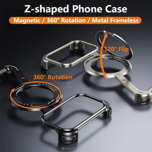 Funda de Teléfono Metálica sin Marco de Aluminio en Forma de Z con Soporte de Anillo y Soporte Magnético para iPhone 17 Pro Max 17 Air - Product Image 6