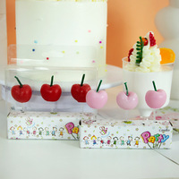 Bougies d'anniversaire créatives en forme de cerise, bougies de fête en cire de paraffine réalistes en forme de fruit, modèle Y106W