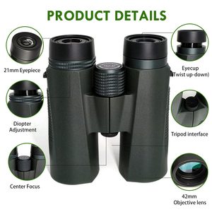SECOZOOM Nuevo Binoculares de Techo con Prisma Bak4 10x42 y Telescopio, Impermeables y Antivaho, Enfoque Central - Product Image 3