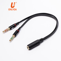 Shinooa — adaptateur de câble Audio stéréo avec Jack 3.5mm, 20cm, 1 femelle à 2 mâle, séparateur de micro, casque d'écouteurs