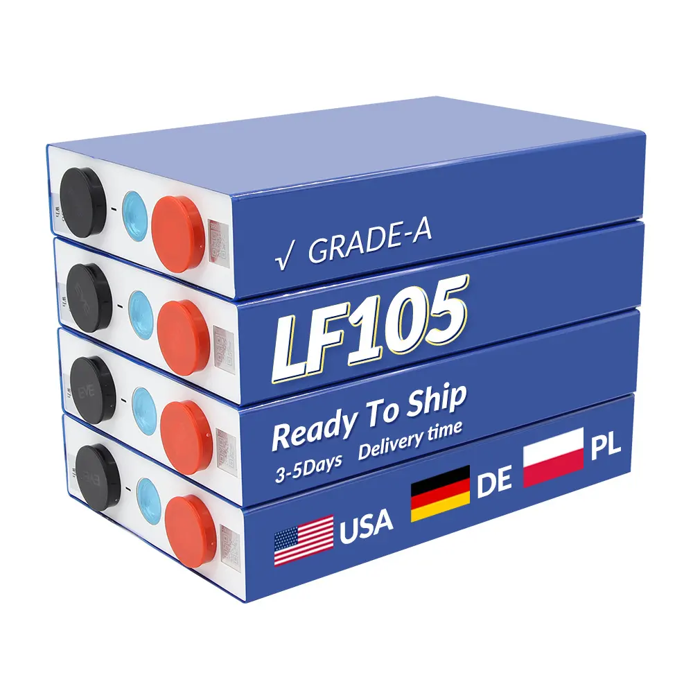 IMR 105Ah Lifepo4 แบตเตอรี่เซลล์เกรด A EVE LF105 3.2v EU US USA สต็อกแบตเตอรี่ลิเธียมปริซึม Li Ion LFP EV