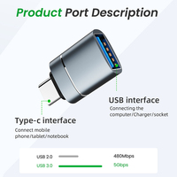 Konverter Kabel OTG Tipe C ke USB 3.0, Konverter Tipe C untuk Samsung S20 S10 S9 Note 10 Lenovo Tab 4 10 Plus Adaptor USB-C