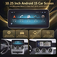 Autoradio Android BQCC 12,33 pouces 6+128 Go 8 cœurs avec CarPlay 4G WIFI GPS FM RDS pour Mercedes Benz Classe C GLC 2015-2018 NTG5.0