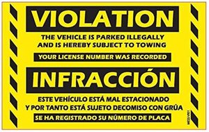 Pegatinas de Violación de Estacionamiento Difíciles de Quitar, Estacionamiento Ilícito, Remolque Reservado, Pegatinas de Estacionamiento Privado para Discapacitados - Product Image 2