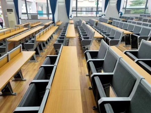 Escritorio y silla plegables para estudiantes, escalera para el aula universitaria, silla para asientos de salón de conferencias con mesa de escritura - Product Image 3