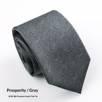 Seidenkrawatte mit Streifenmuster für Herren, Handgefertigt im Koreanischen Stil, Professionell für Bräutigam, Hochzeit, Britisch-Retro, Grau, Business-Jacquard-Webmuster