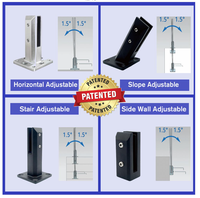 Balustrades et mains courantes en acier inoxydable 2205, support de fixation réglable pour balustrade en verre, support de fixation en acier inoxydable pour verre