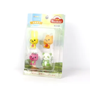 Soododo Custom Mini simpatico TPR cancelleria a forma di cartone animato fantasia scuola matita sterrata 3D animale gomma Kawaii gatto e panda gomma