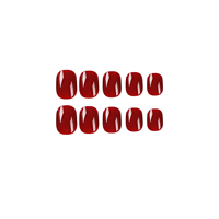 2023 presse de gel écologique de luxe sur les ongles conception ovale rouge vin 24 pièces prêt à expédier matériau ABS échantillon gratuit inclus