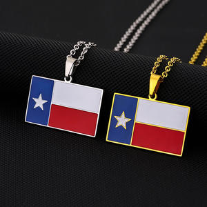 Collar de cadena de acero inoxidable esmaltado Arizona Texas <span class=keywords><strong>Alabama</strong></span> Colorado <span class=keywords><strong>State</strong></span> colgante joyería no se decolora collares - Product Image 4