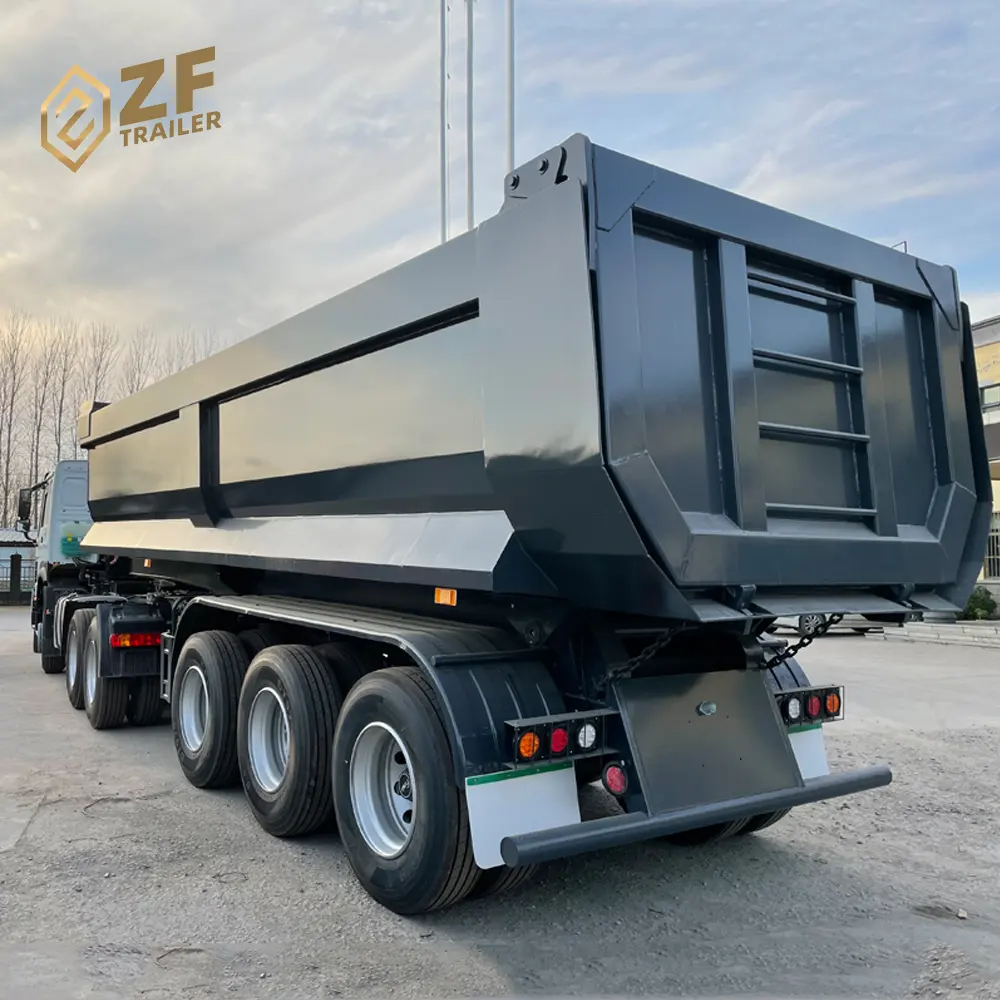 China Heavy Duty Good Quality 25cbm 32cbm U-shaped End Rear Tipper Dumper Dump Semi Truck Trailer Manufacturers