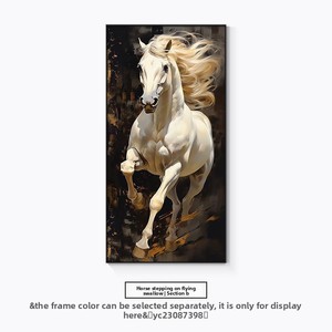 Tableau encadré en porcelaine de cristal Xuan Guang, motif cheval, pour entrée de maison, murale de salon, peinture lumineuse moderne, collection Cheval Arrives Succès - Product Image 6