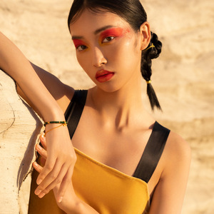 สร้อยข้อมือลูกปัดอะบาคัสเกรดของผู้หญิงหยกสีน้ำเงินกัวเตมาลาธรรมชาติของแท้ของขวัญชุบทอง - Product Image 3
