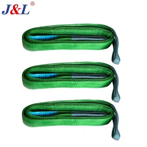 Julisling Lifting Polyester Webbing Sling Belt 1 Ton~12 Ton With Flat Eye