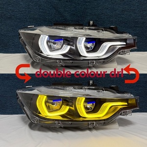J ONE - Faros Delanteros para Automóvil, Color Amarillo y Blanco, con Interruptor para Luz Alta, para <span class=keywords><strong>BMW</strong></span> Serie 3 F30 2012-2019, Actualización de Faros - Product Image 1