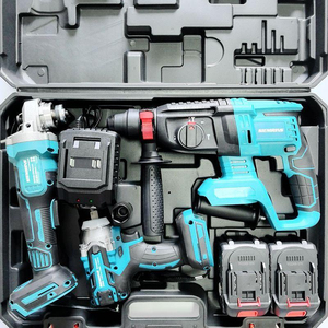 Ensemble de clé à chocs sans fil 21V personnalisé en usine, 5 kits d'outils avec perceuse, meuleuse, marteau et sabre - Emballage en coffret rigide - Product Image 2