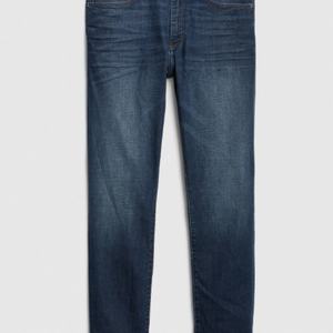 Jeans de Moda Otoñales Casuales de Pierna Recta y Corte Holgado para Hombre, Pantalones de Mezclilla Azul Oscuro con Cinco Bolsillos - Product Image 5