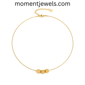 geometric beaded fine pendant gold plated stainless steel snake chain minimalist <b>long</b> jewelry gift for women - Product Image 5