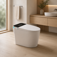 Ensemble WC intelligent en céramique avec bidet intégré, siège chauffant, chasse d'eau automatique, télécommande et évacuation en S