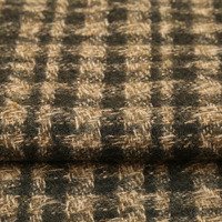 Tissu Tweed Teint en Fil en Gros pour l'Automne et l'Hiver, Tissu Tweed Tissé à Carreaux en Polyester pour Manteaux et Costumes Féminins