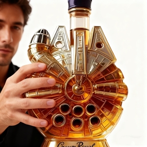 Giá Rẻ Bán chạy Thương hiệu Hà Bắc tàu vũ trụ hình thủy tinh borosilicate cao Whisky Decanter sáng tạo theo chủ đề khoa học viễn tưởng - Product Image 1