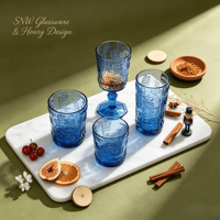 SNW Verres Vintage Originaux en Verre Couleur Unie à Motif Soldat Casse-Noisette en Relief, Gobelets Highball et Verres à Pied pour Fêtes de Noël et Bars