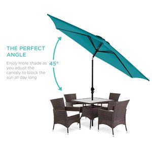 Outdoor 10ft Patio <strong>Parasol</strong> Market <strong>Table</strong> 6 Panel 3M Garden Umbrella With Push Button Tilt and Crank - Product Image 5