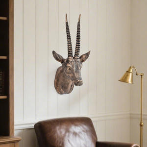 Animal Head Wall <b>Decoration</b> Ornament Living Room Background Wall <b>Retro</b> Deer Antelope Epoxy Resin Sculpted Artistic Handicraft - Product Image 3