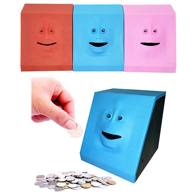 Creative Saving Box Automatic Coin Eating Saving Facebank Piggy Bank Novelty Gift For Kids Face Money Pot Money Eating Coin Bank